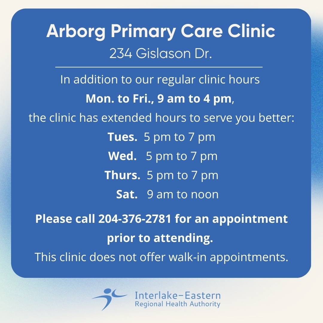 Arborg Clinic Hours Feb 2025